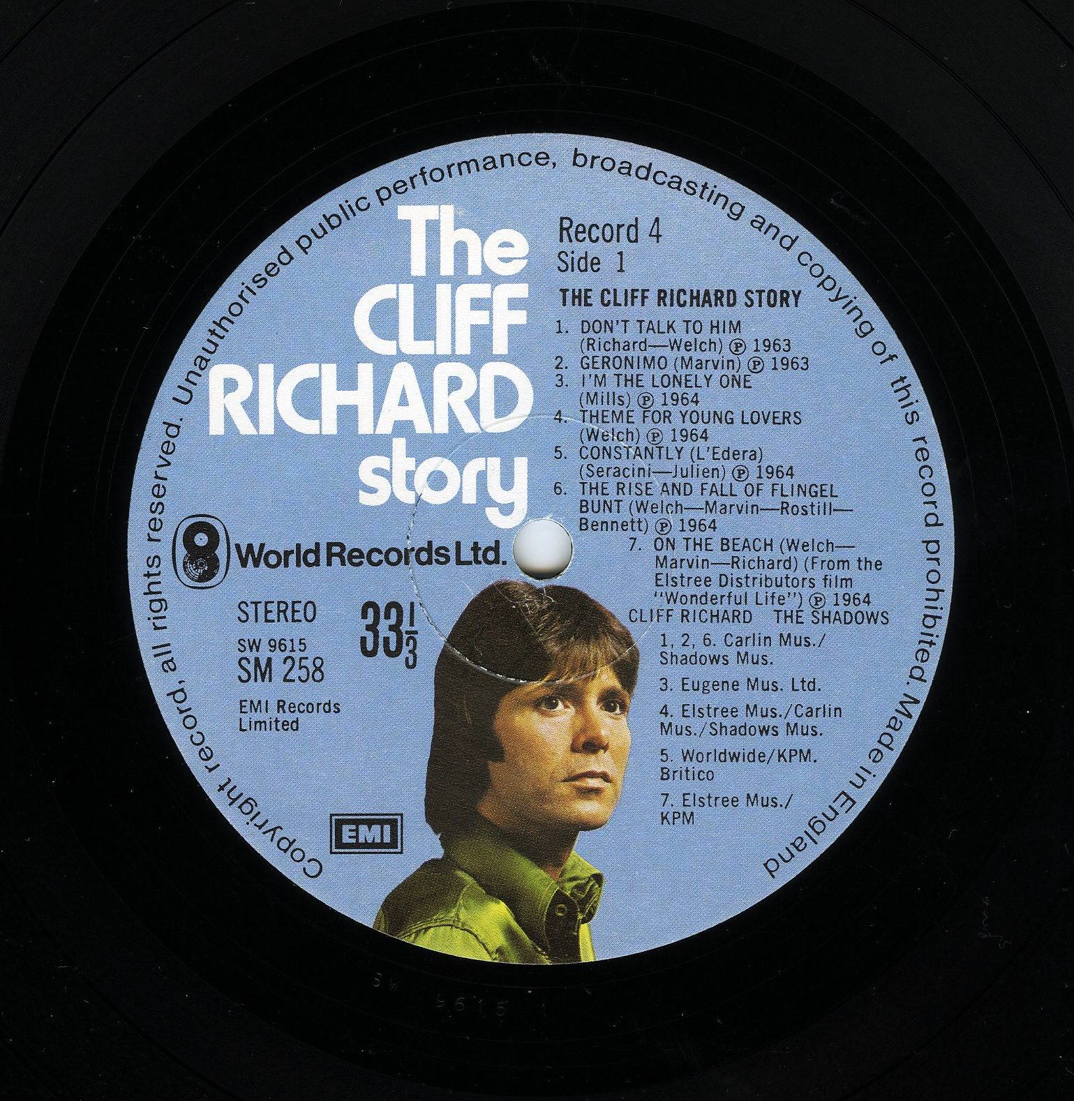 Cliff Richard The Cliff Richard Story [lp label g]
